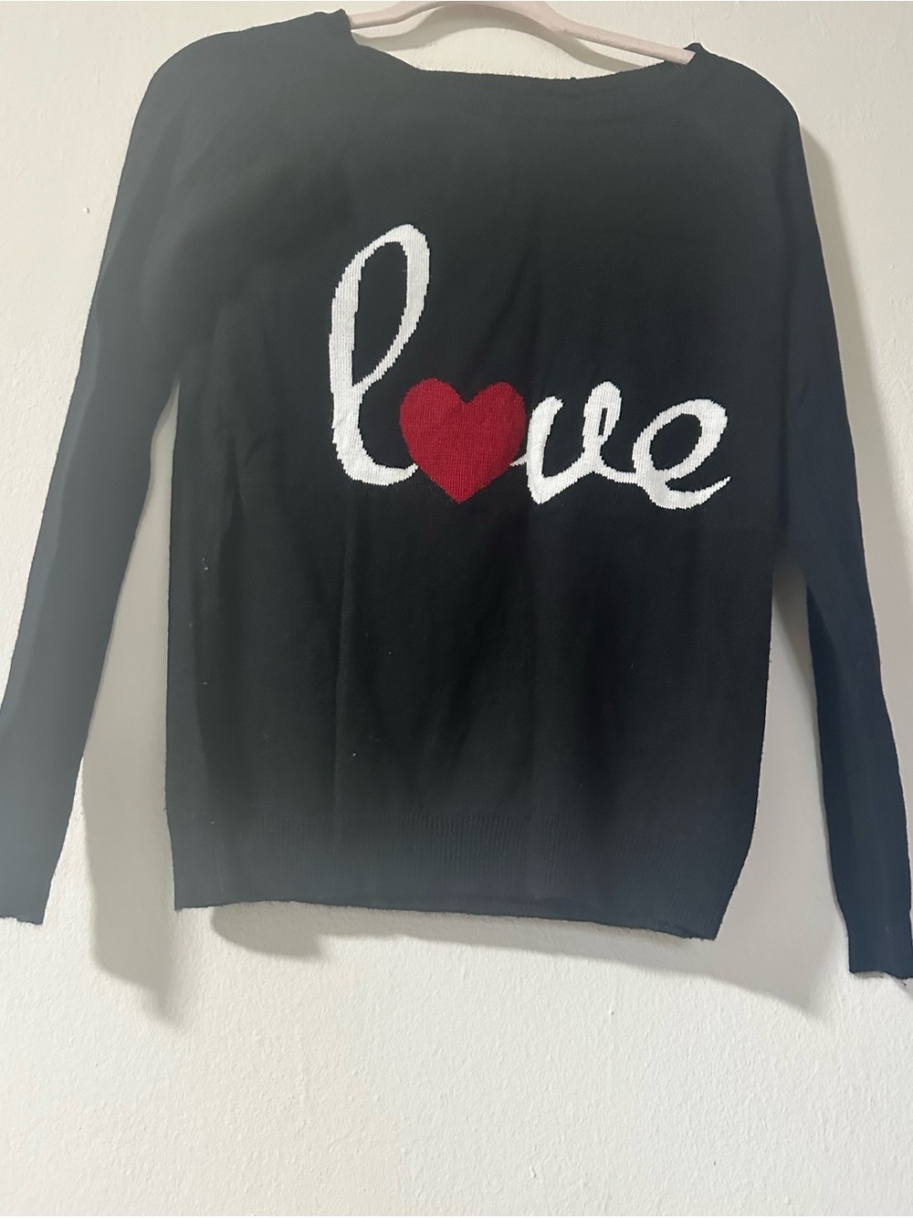 Pre owned condition. Love Heart Sweater size Small Black  love By design